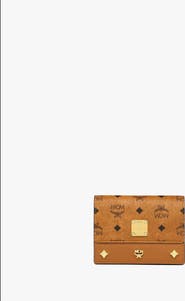 MCM Small Pina Wallet in Studded Visetos