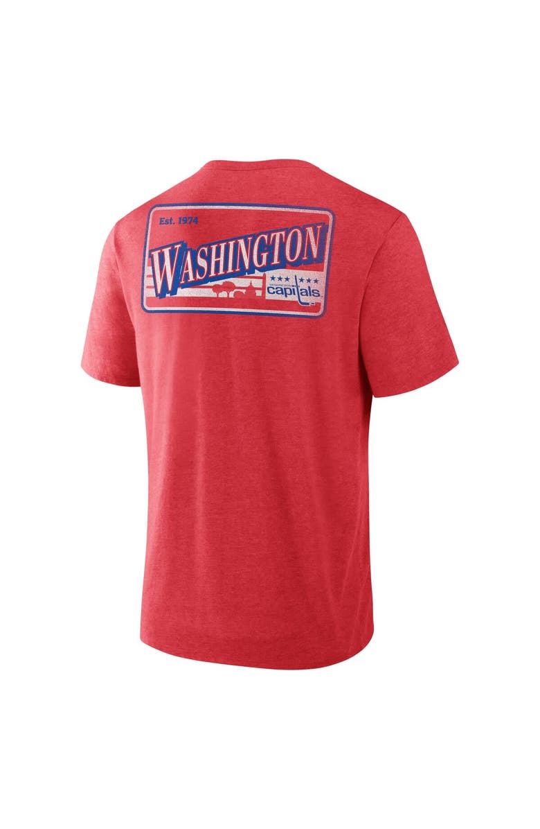 FANATICS Men's Fanatics Heather Red Washington Capitals Fan Lanes Tri-Blend T-Shirt, Alternate, color, Heather Red