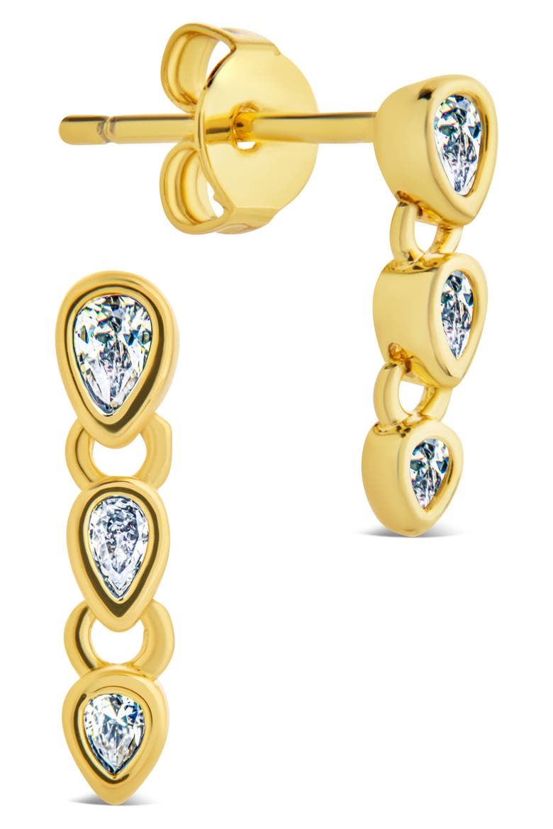 Cristina Pear Link Drop Earrings, Main, color, GOLD