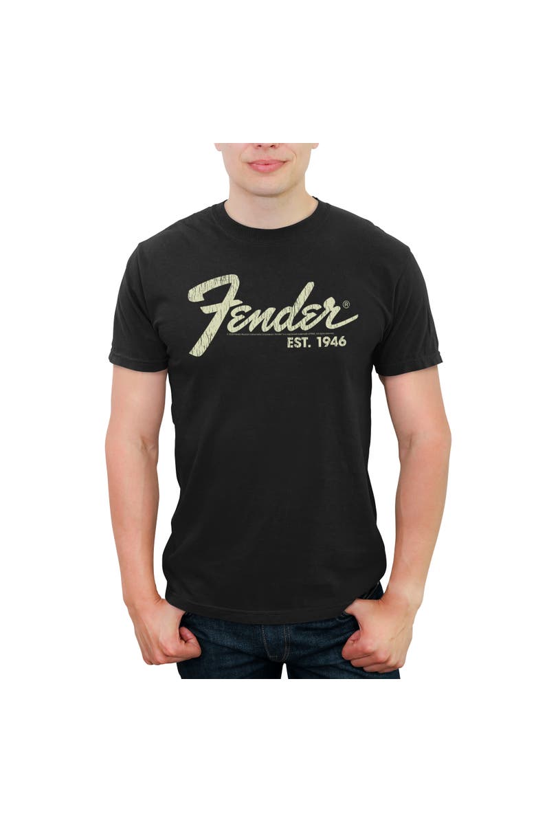 FENDER Men's Fender Distressed Logo  Graphic T-Shirt, Main, color, Black