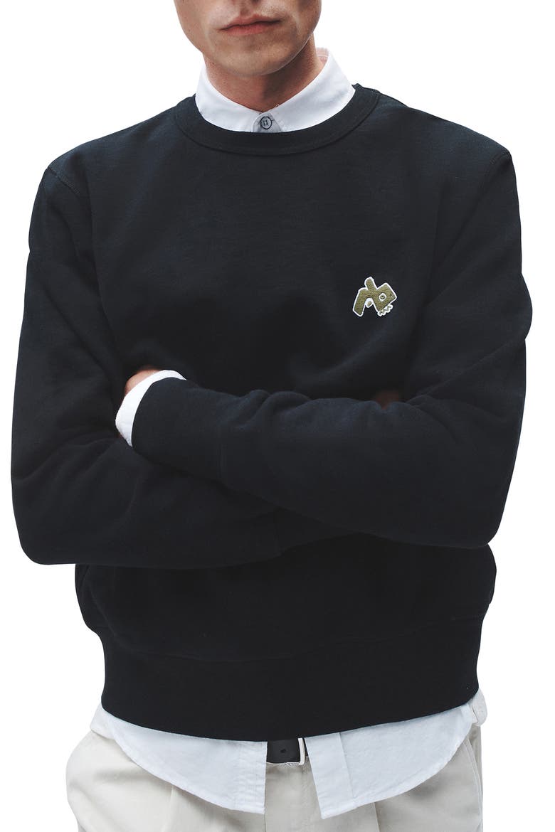 Monster Crewneck Sweatshirt, Alternate, color, BLACK