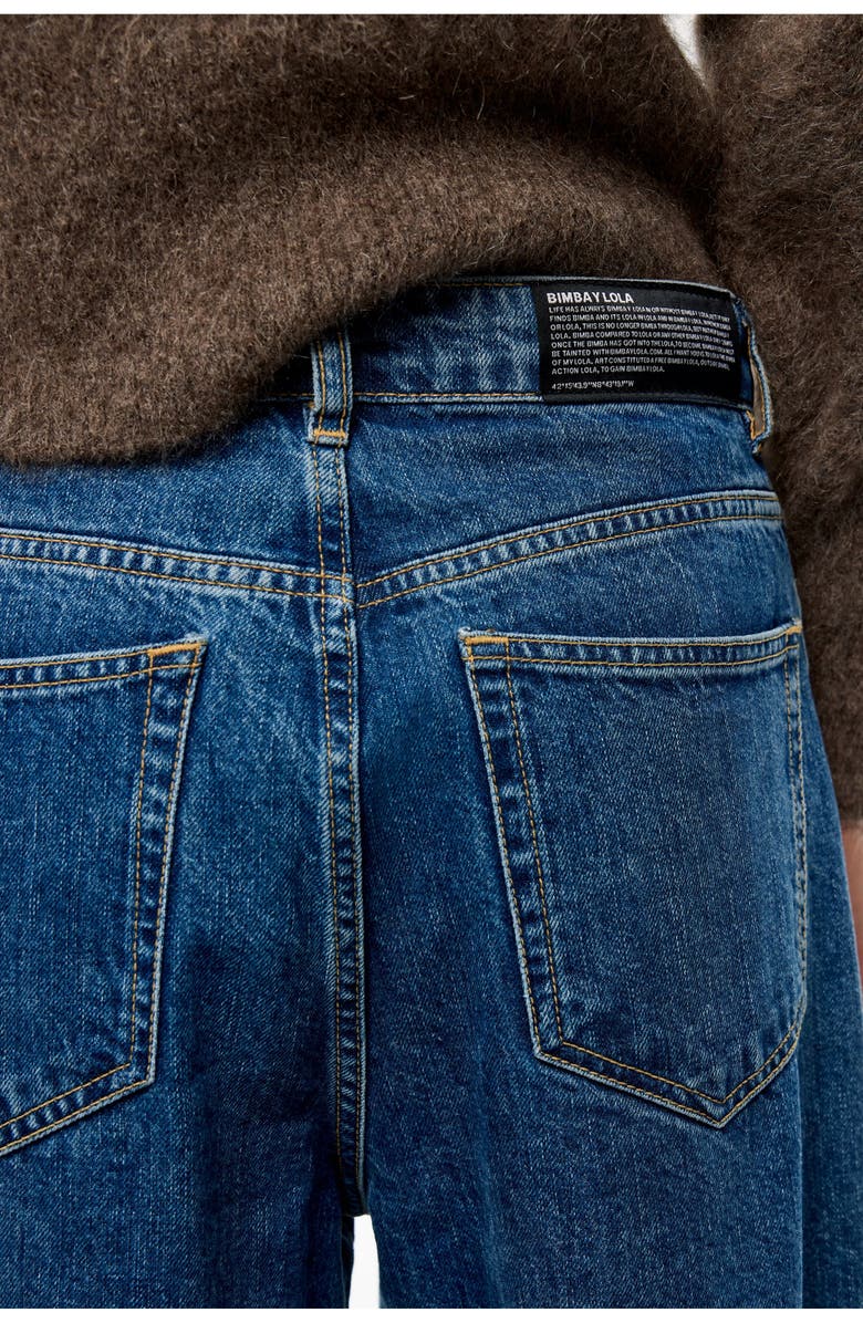 Bimba y Lola Mid-Rise Barrel Jeans, Alternate, color, Medium Blue