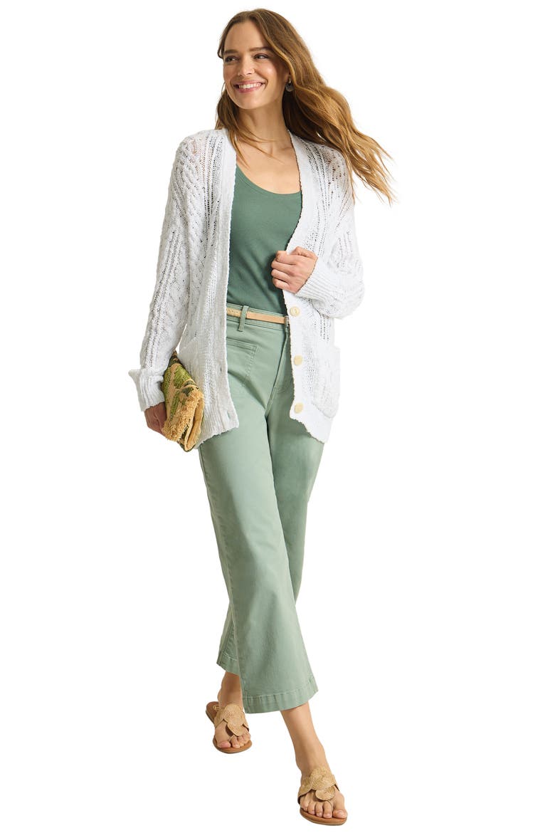Basalt Bay Cable Cardigan, Alternate, color, WHITE