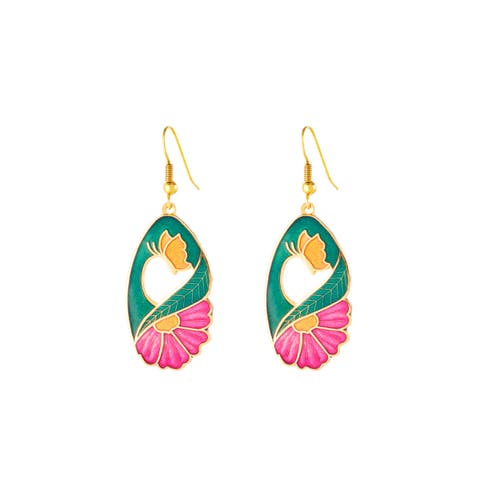 1980s Vintage Cloisonné Earrings