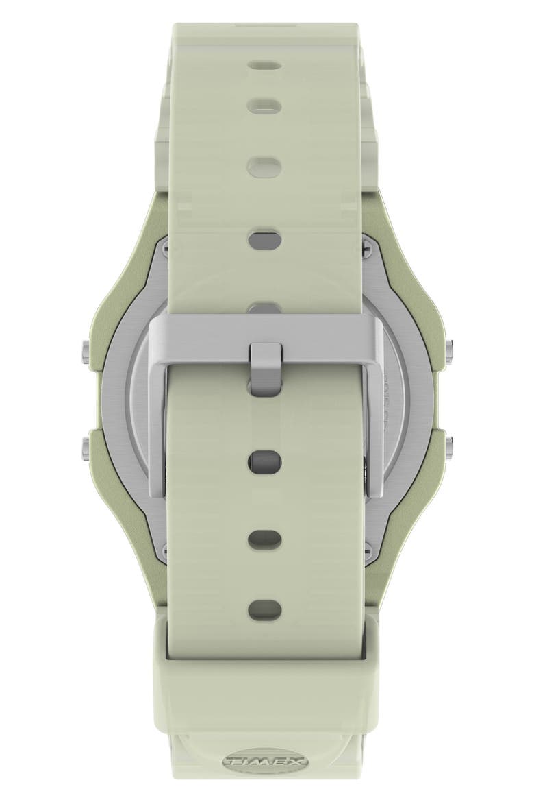 T80 Digital Glow in the Dark Resin Strap Watch, 34mm, Alternate, color, OFF WHITE
