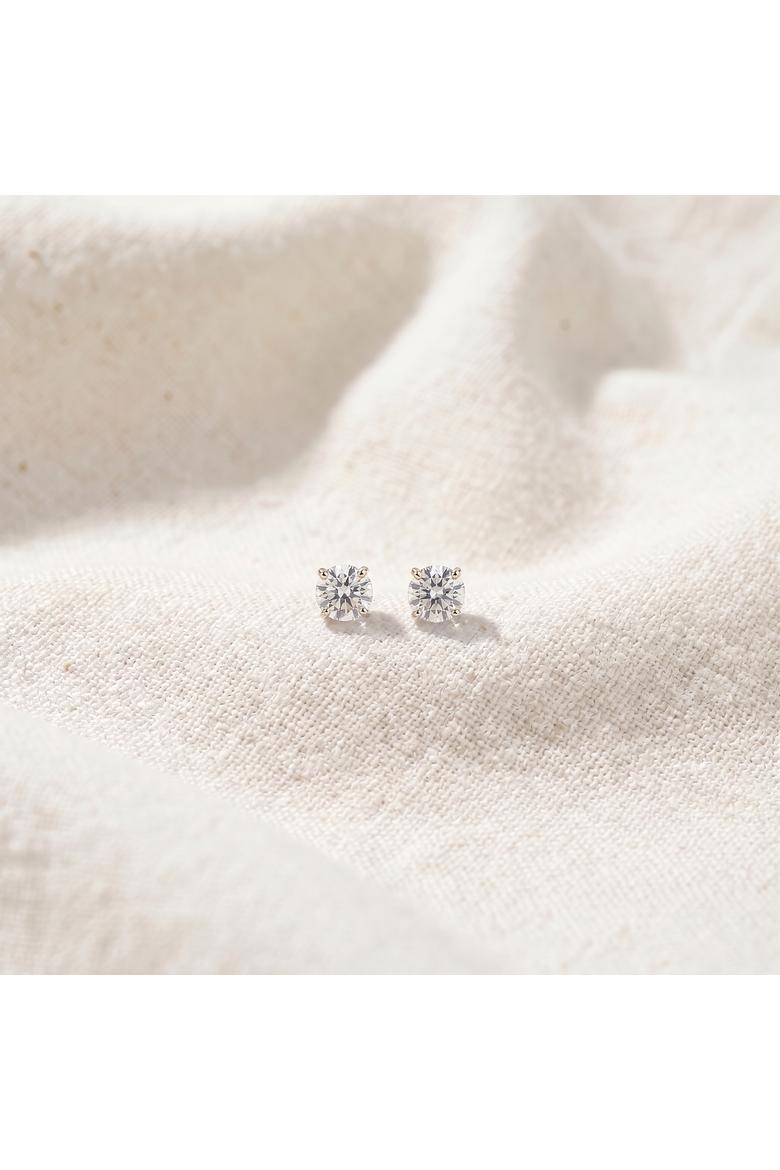 1/4 Ct TW Small Diamond Studs 14k Gold Lab Grown, Alternate, color, 14k White Gold