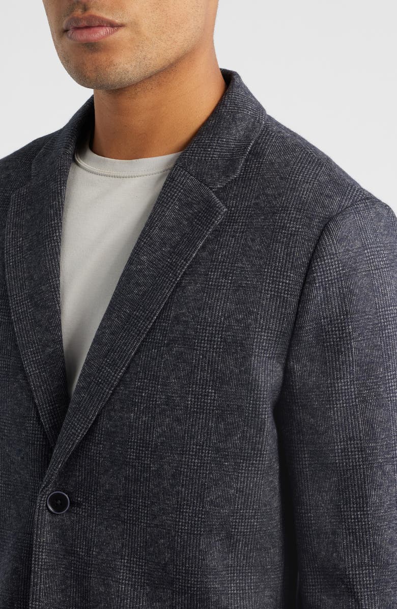 Robert Barakett Slayton Charcoal Grey Glen Check Knit Cotton & Wool Blend Sport Coat, Alternate, color, Charcoal