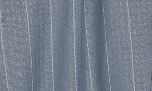 Shop Free People Something About You Pinstripe Trouser Shorts In Blue