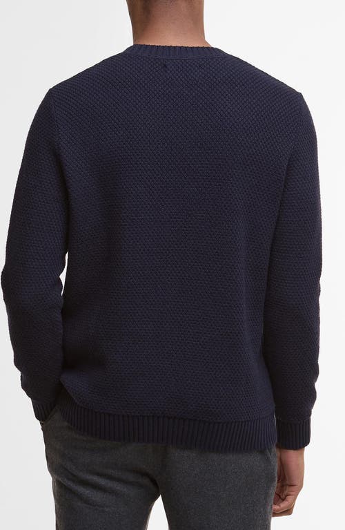 Barbour Casey Textured Wool & Cotton Crewneck Sweater In Black