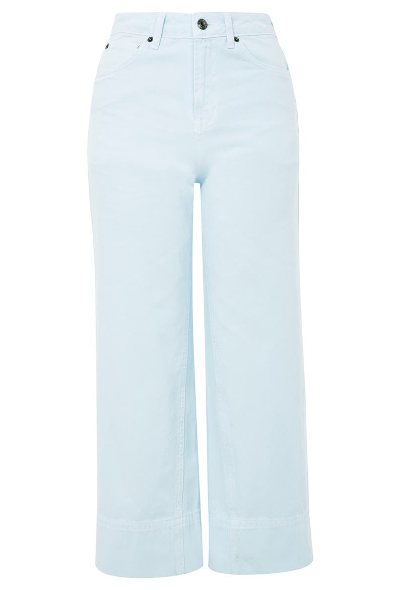 Pale Blue Crop Wide Leg Jeans, Alternate, color, LIGHT BLUE