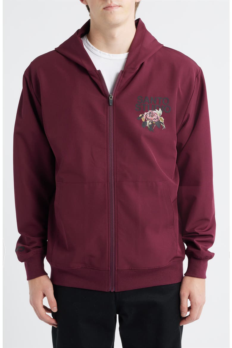 Tempo Rose Tech Zip Jacket, Alternate, color, MERLOT