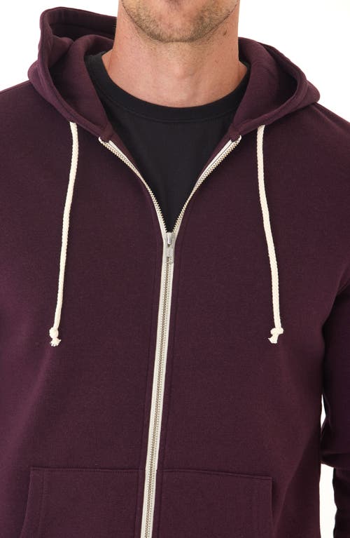 Threads 4 Thought Trim Fit Heathered Fleece Zip Hoodie In Burgundy
