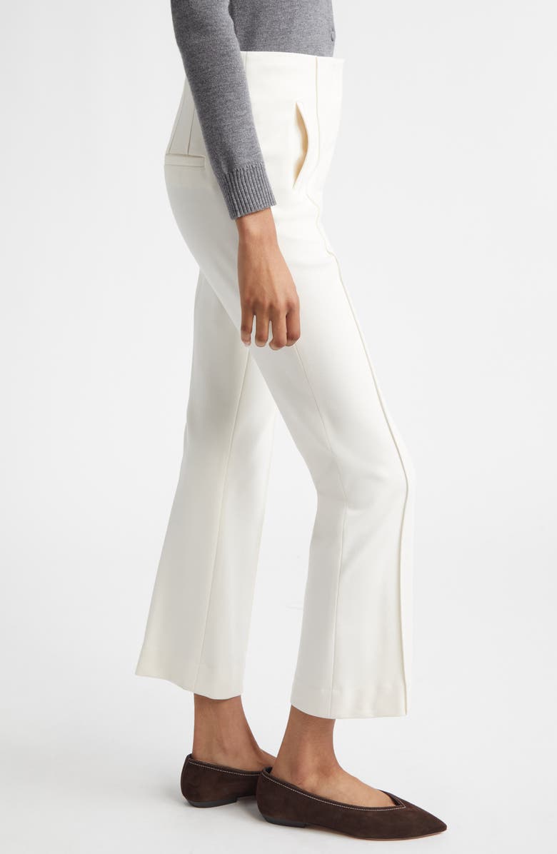 Veronica Beard Kean Pintuck Pleat Crop Pants, Alternate, color, Dove