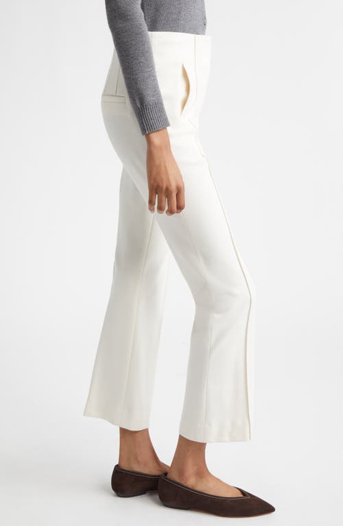 Veronica Beard Kean Pintuck Pleat Crop Pants In White