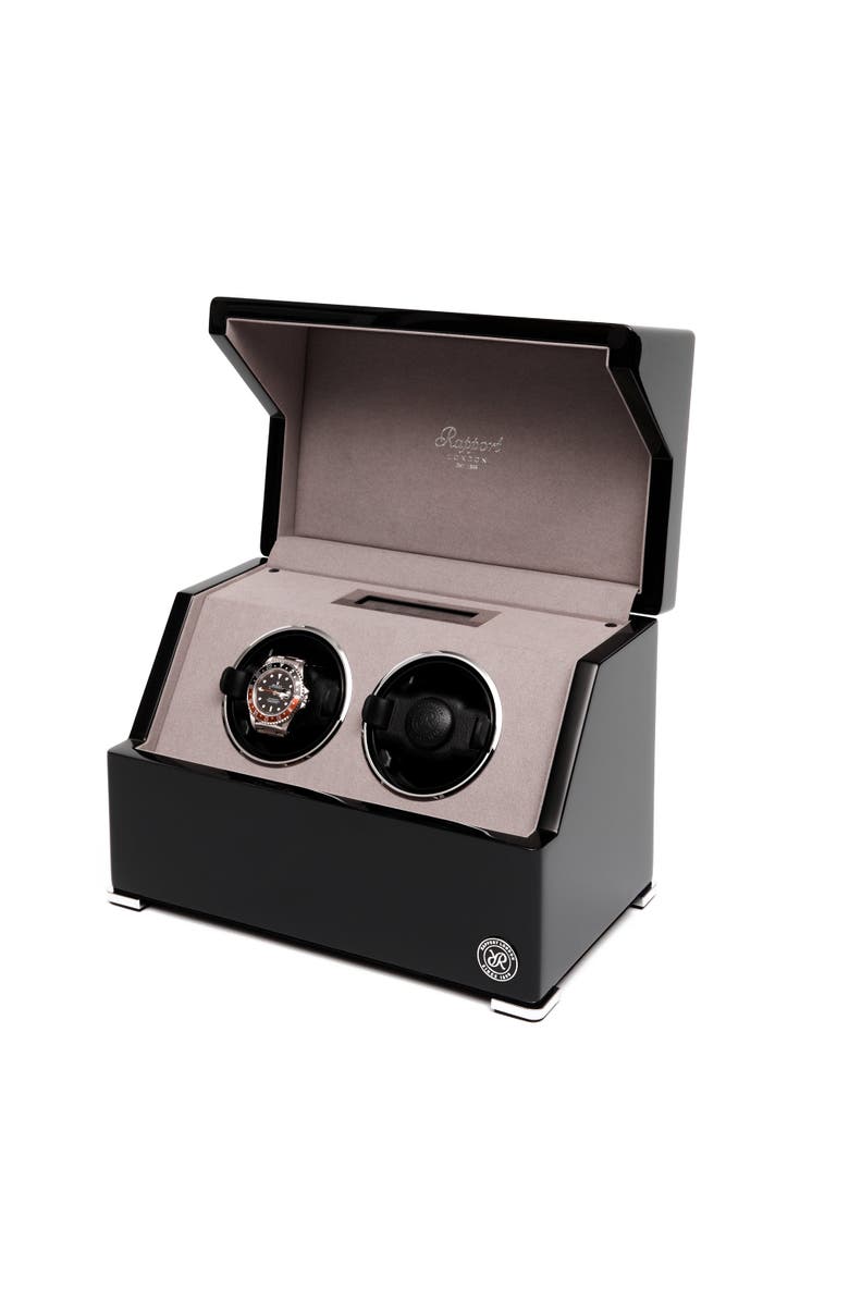 Rapport London PERPETUA DUO WATCH WINDER, Alternate, color, Ebony