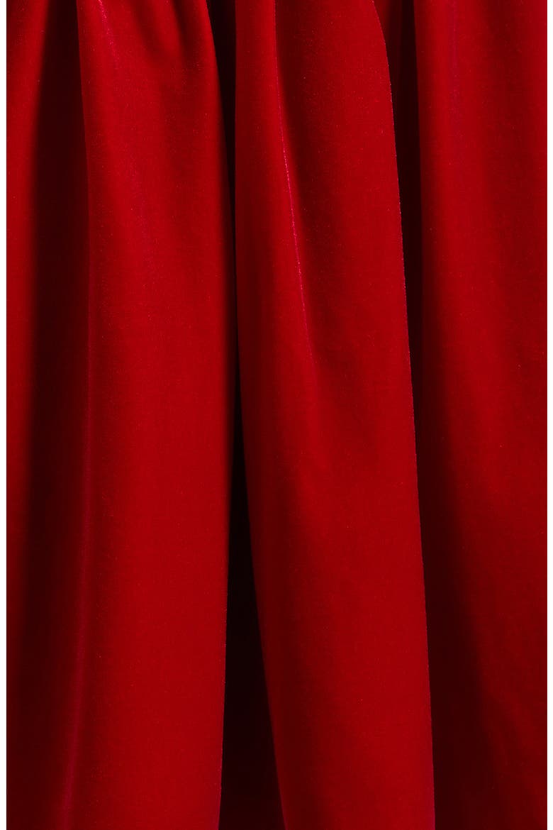 Kids' Bow Front Velvet Dress, Alternate, color, RED