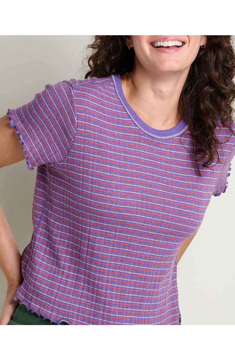 Toad & Co Foothill Pointelle Short Sleeve Baby Tee, Alternate, color, Plum Pattern