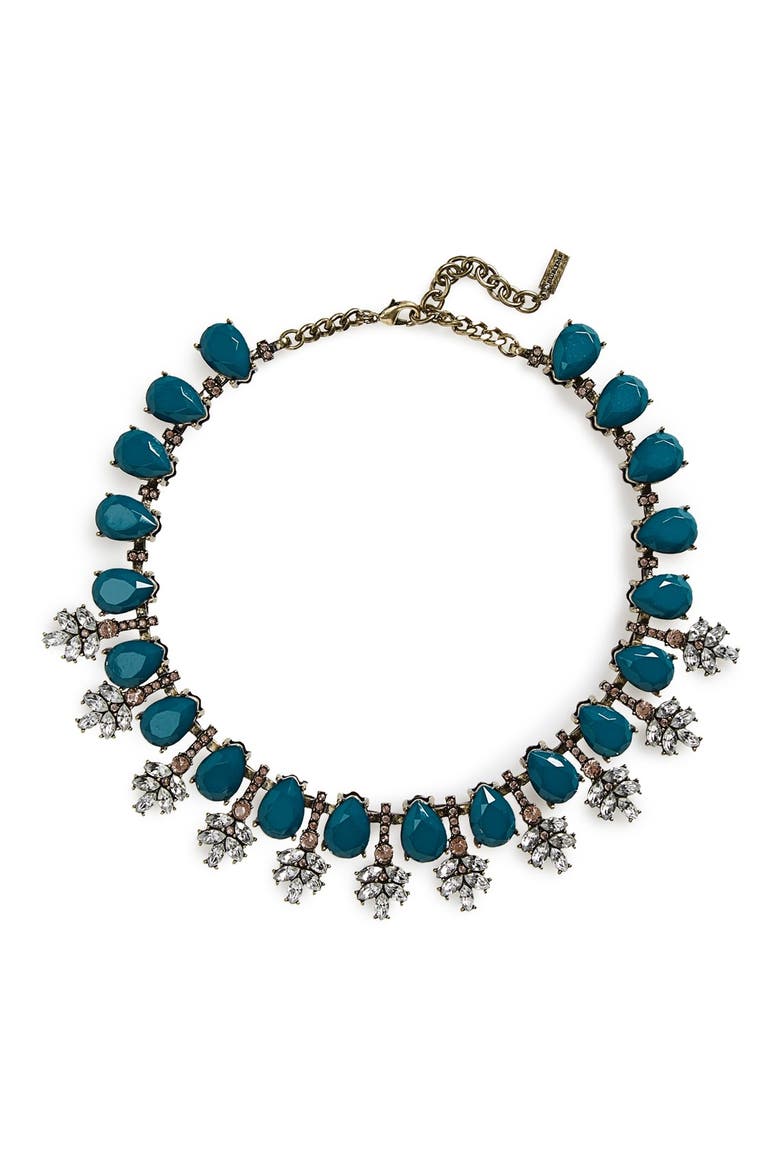 Crystal Collar Necklace, Main, color, TEAL