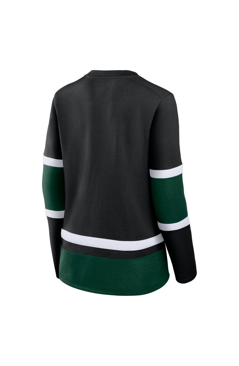 FANATICS Women's Fanatics Branded Black/Green Minnesota Wild Top Speed Lace-Up Pullover Sweatshirt, Alternate, color,