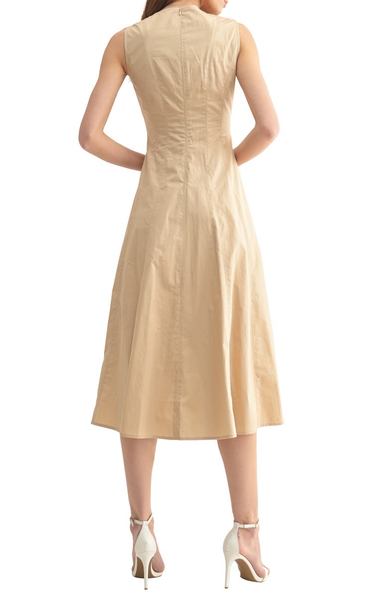 Mila Mae Vertical Stitch Twill Midi Dress, Alternate, color,