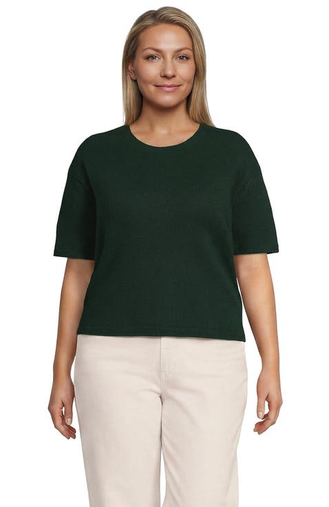Plus Size Cashtouch Short Sleeve Sweater