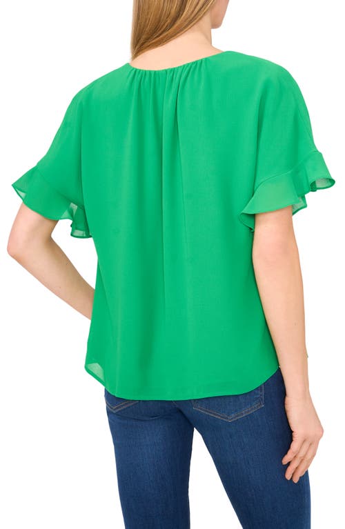CECE CECE FLUTTER SLEEVE GEORGETTE TOP 