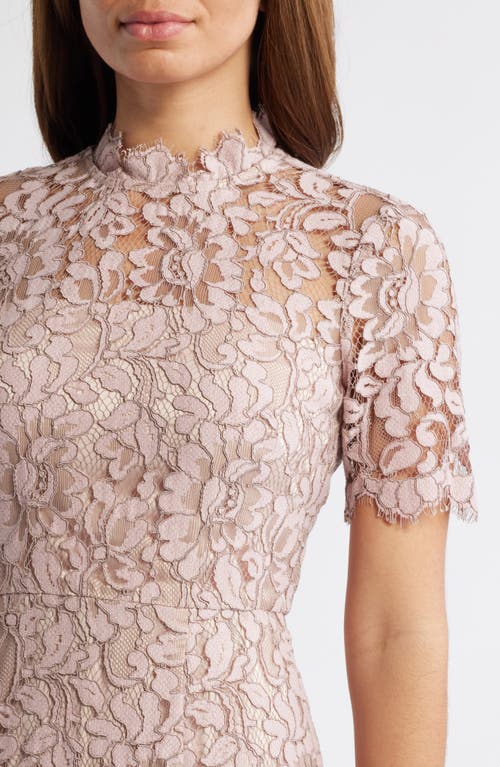ELIZA J ELIZA J ILLUSION LACE MIDI SHEATH DRESS 
