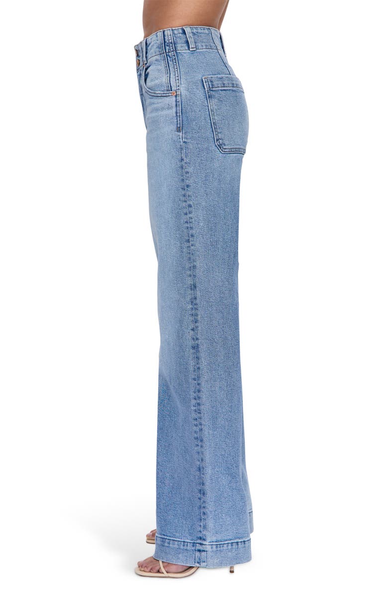 Pistola Lana Double Button Wide Leg Jeans, Alternate, color, 