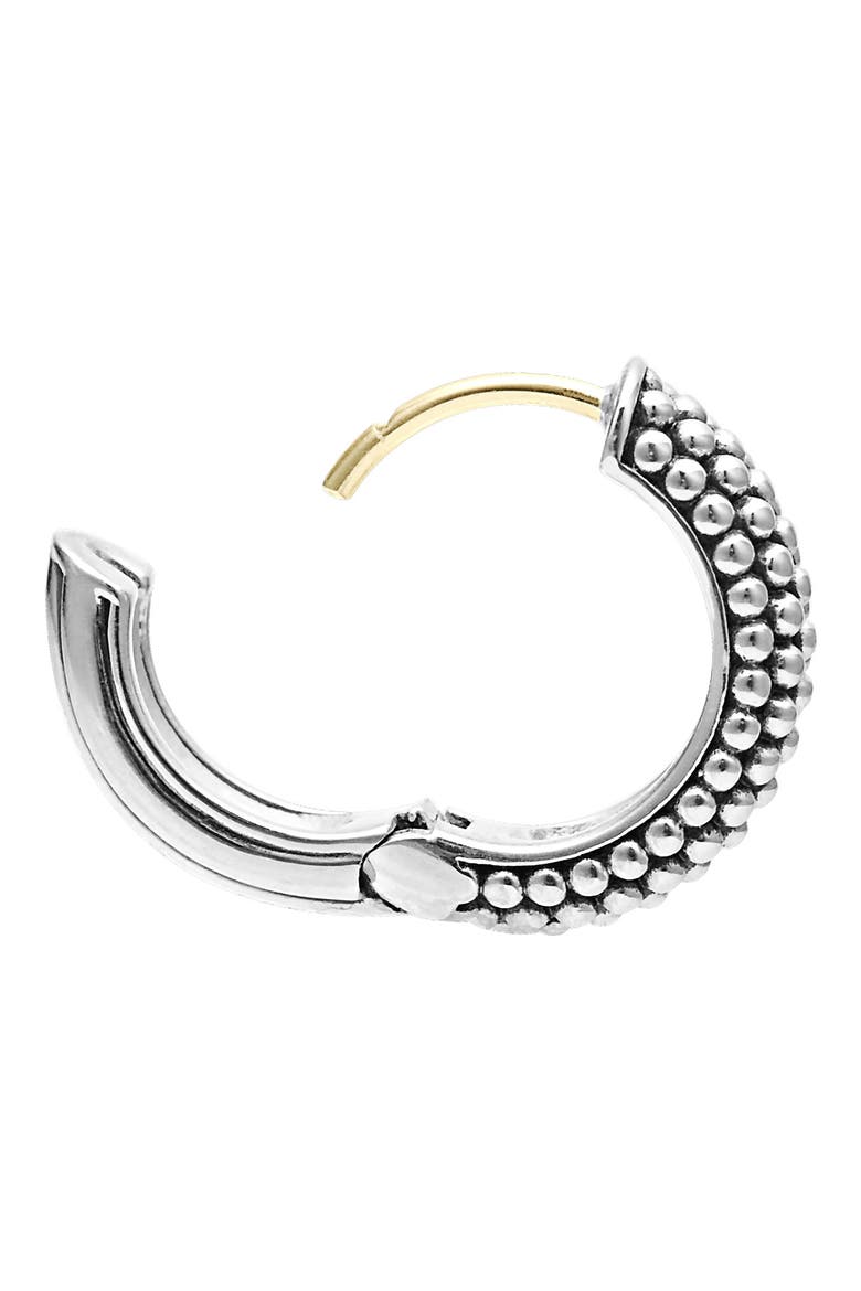 Signature Caviar Sterling Silver Huggie Hoop Earrings (Nordstrom Exclusive), Alternate, color, SILVER