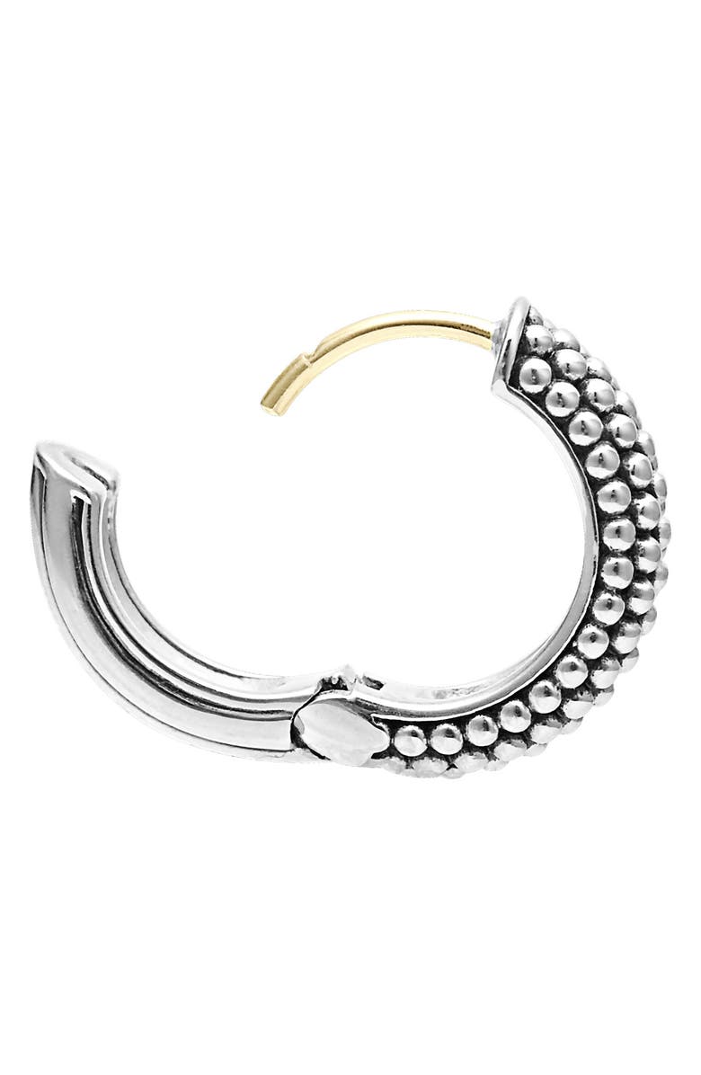 LAGOS Signature Caviar Sterling Silver Huggie Hoop Earrings, Alternate, color, Silver