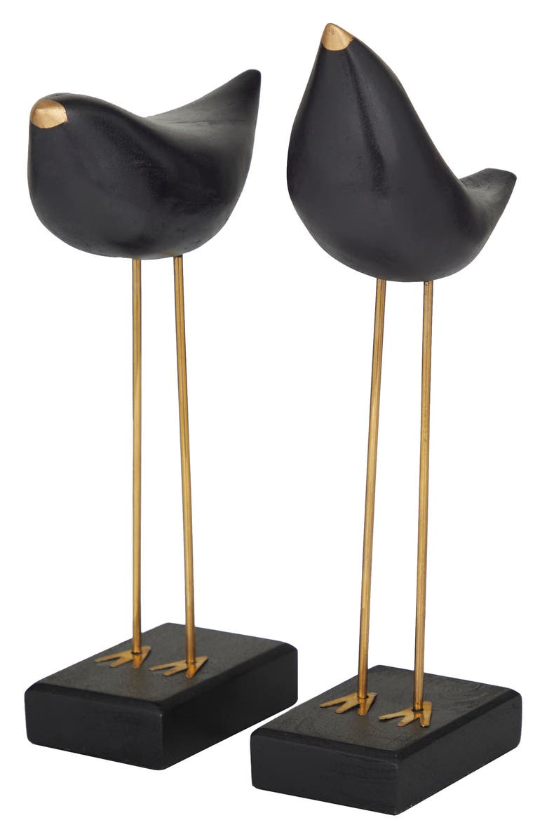 GINGER BIRCH STUDIO Black Wood Traditional Bird Sculpture, Main, color, Black