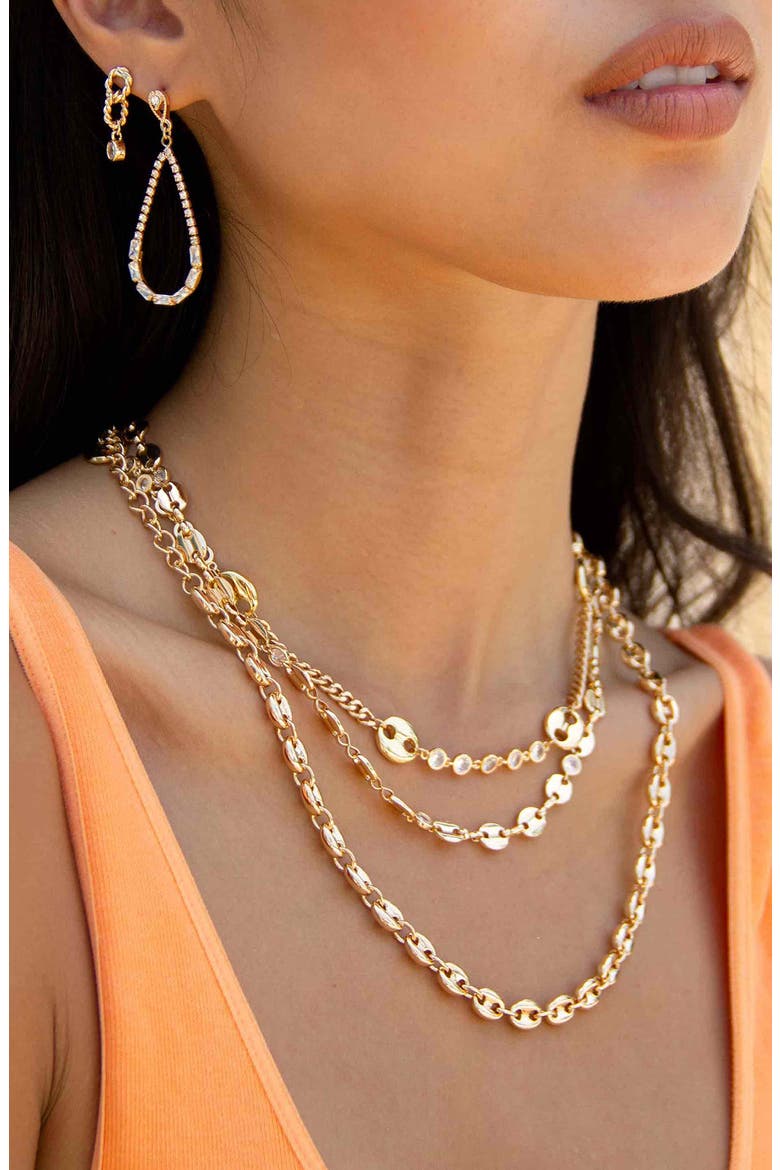 Crystal Teardrop Earrings, Alternate, color, GOLD