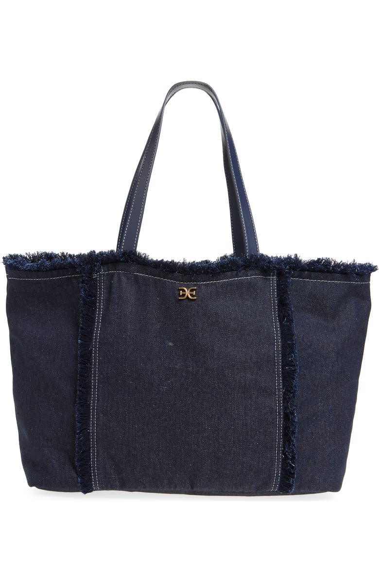 Sam Edelman Large Irina Reversible Denim Tote, Main, color, Denim
