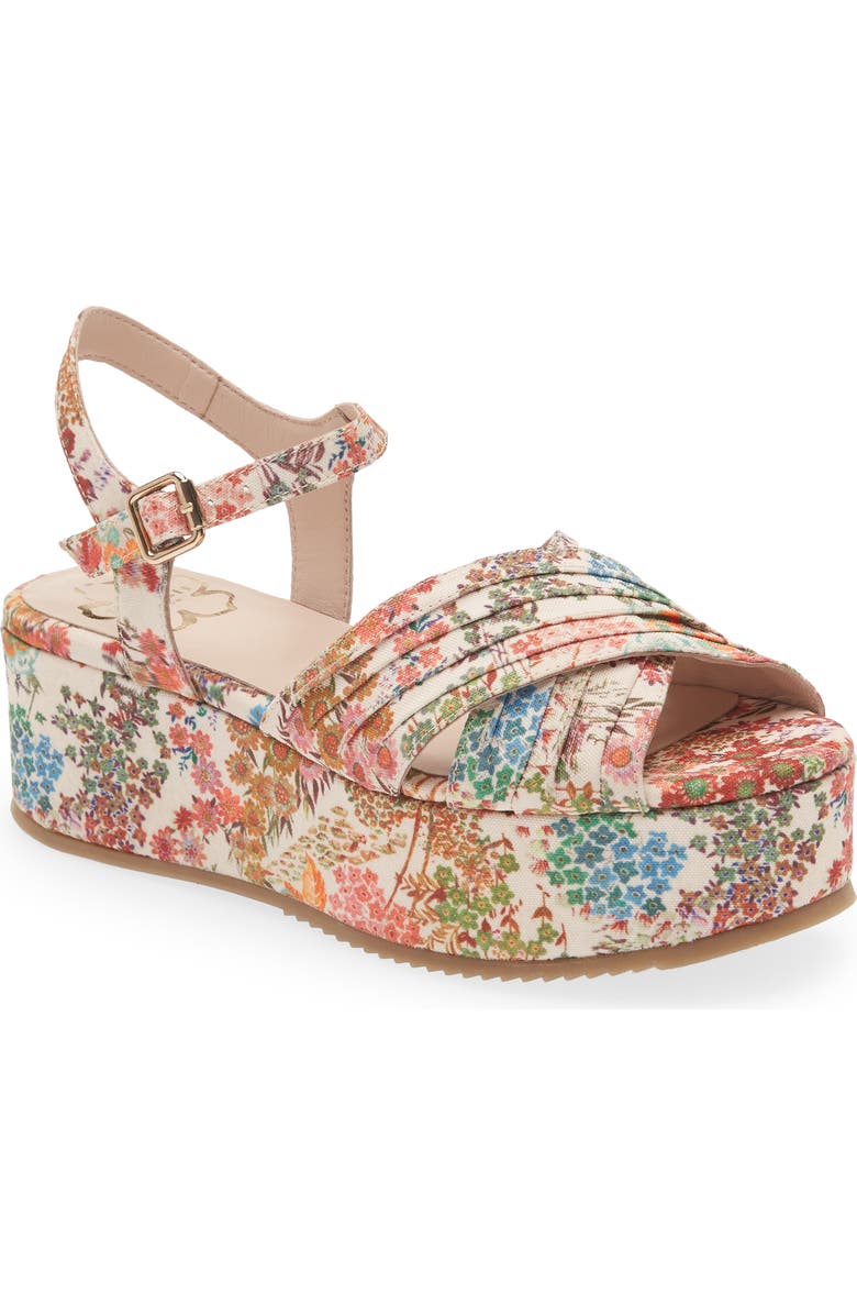 Ted Baker London Ameelah Sunburnt Retro Floral Platform Sandal, Main, color,