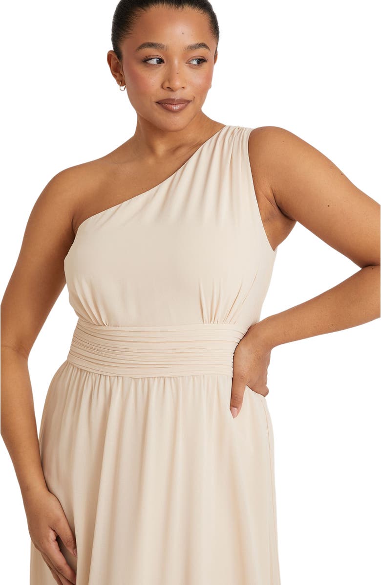 Six Stories One Shoulder Chiffon Bridesmaid Dress, Alternate, color, Cream