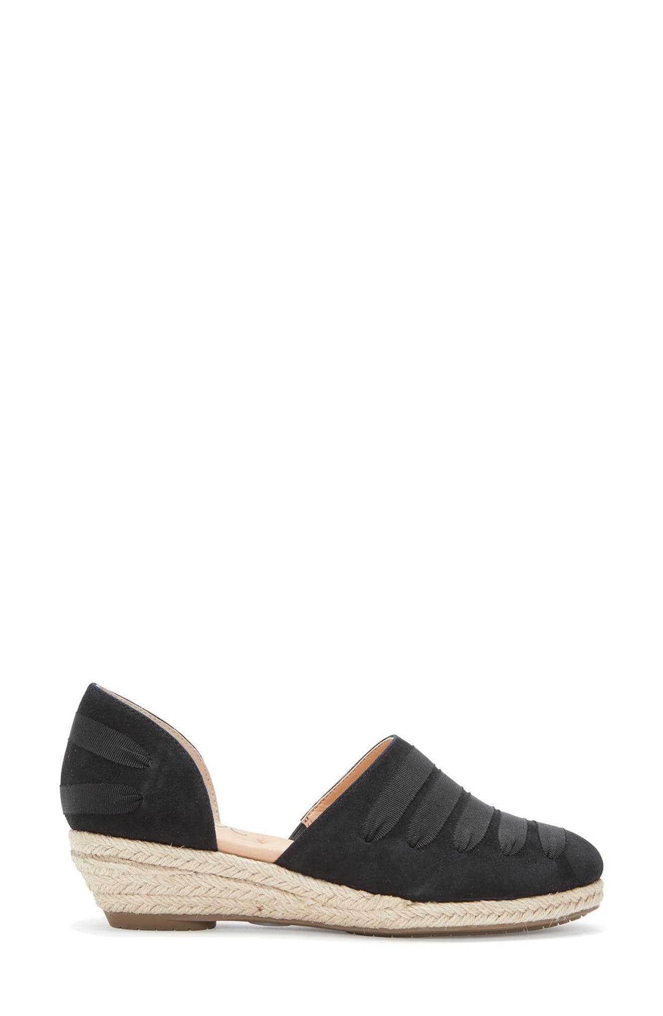 Netta Espadrille Wedge, Alternate, color, BLACK SUEDE