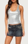EDIKTED Dyla Sequin Racerback Tank Top