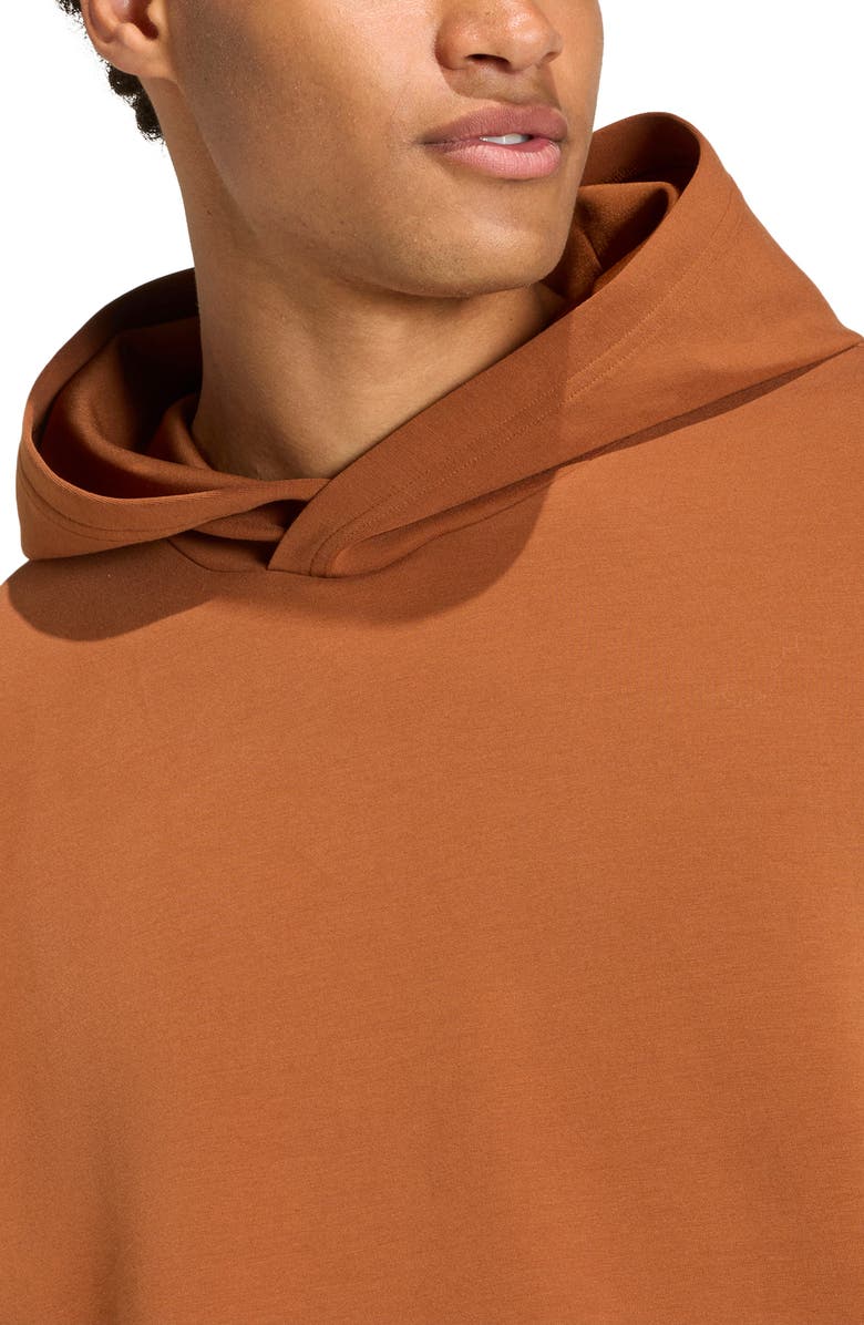 adidas Soft Lux Oversize Pullover Hoodie, Alternate, color, Dusky Bronze