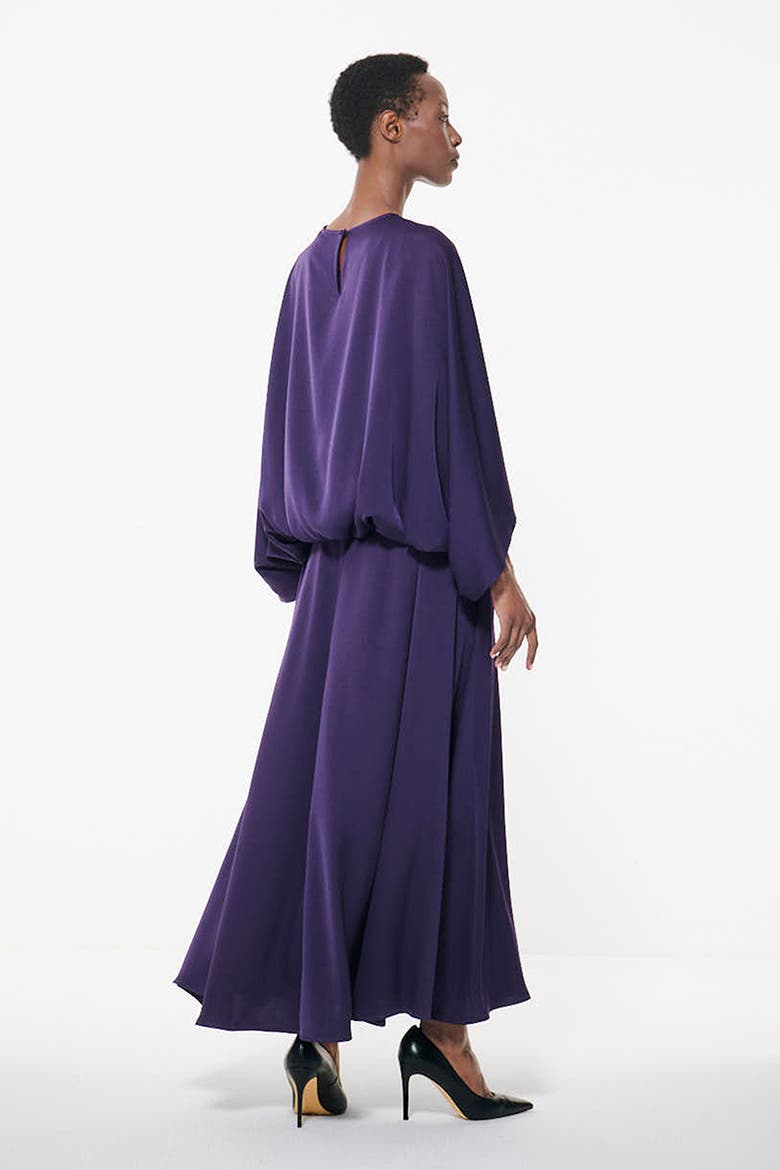 Cape Sleeve Belted Dress, Alternate, color, Dark Purple