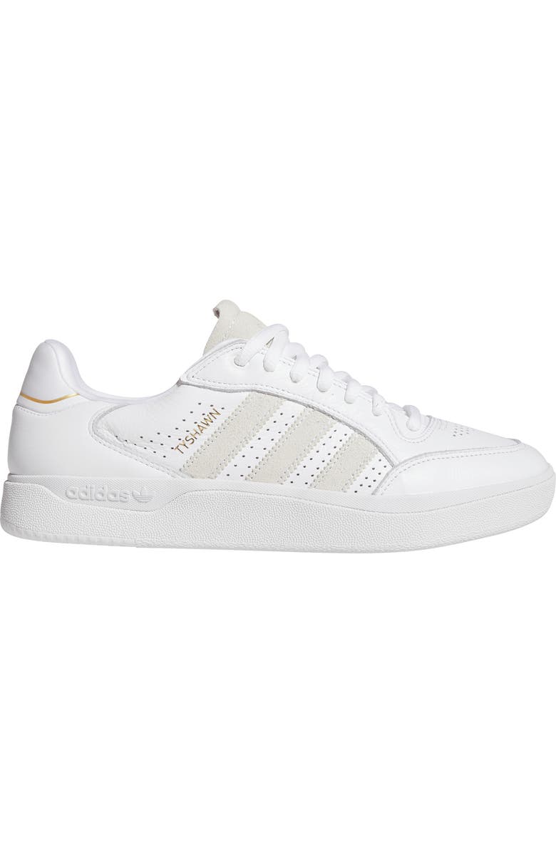 adidas Tyshawn Low Top Sneaker, Alternate, color, White/ White/ Gold Metallic
