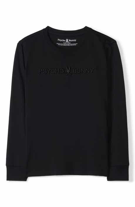 Psycho Bunny Kids' Lakewood Embroidered Long Sleeve Cotton T-Shirt