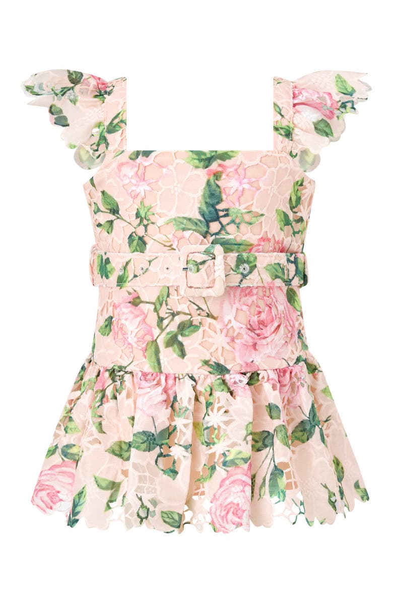 Marlo Kids Leonora Embroidered Mini Dress, Main, color, Floral