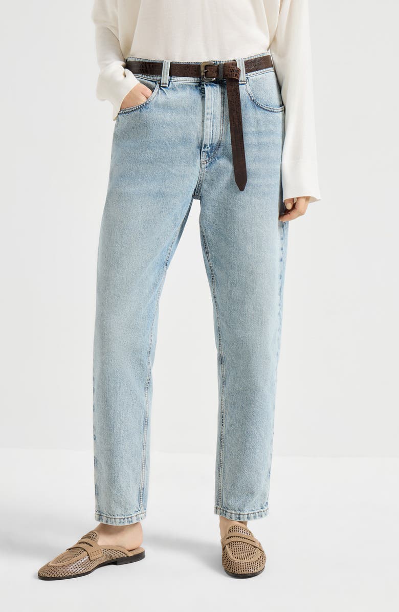 Brunello Cucinelli Baggy Tapered trousers, Alternate, color, Light Denim