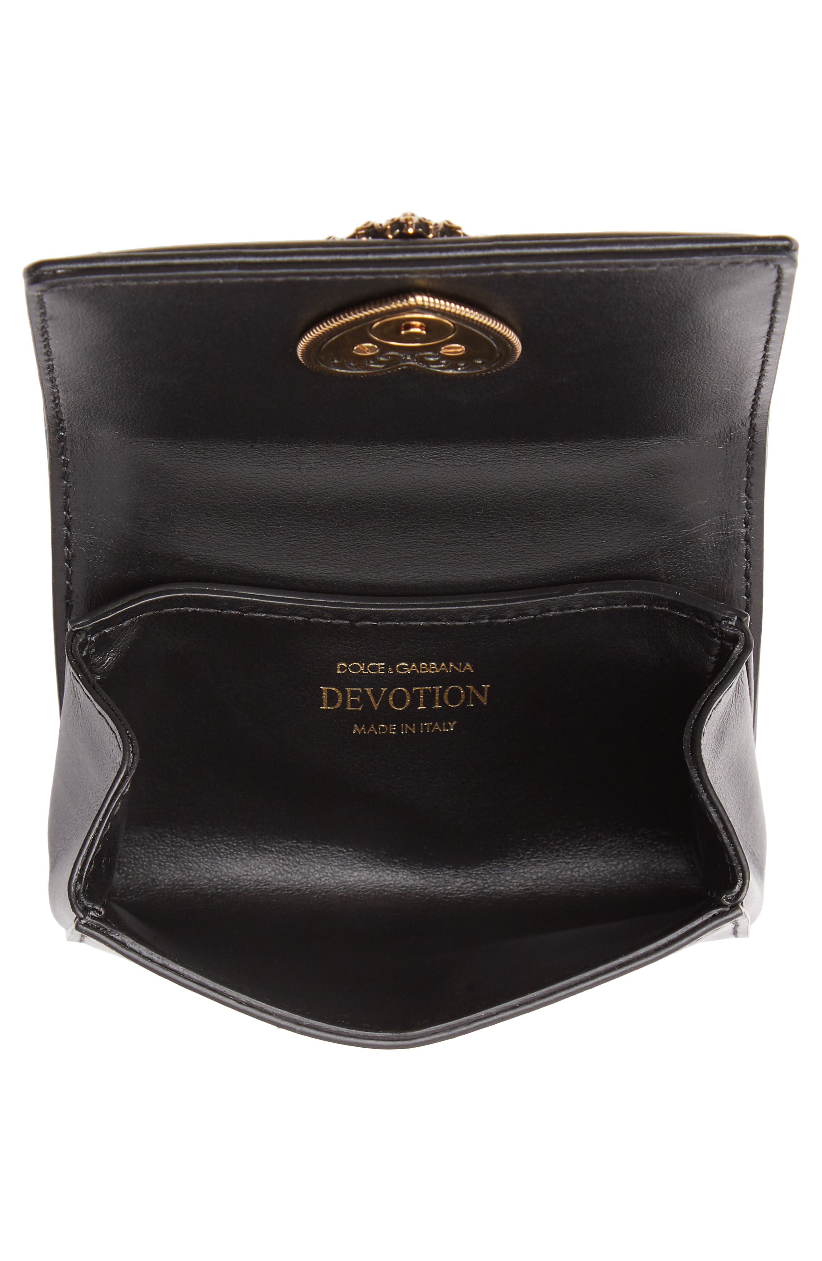 Dolce&Gabbana Micro Devotion Leather Shoulder Bag, Alternate, color, 