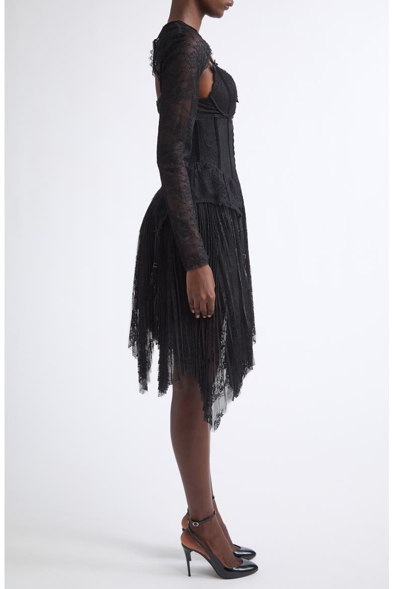 Valiant Lace Lingerie Minidress, Alternate, color, BLACK