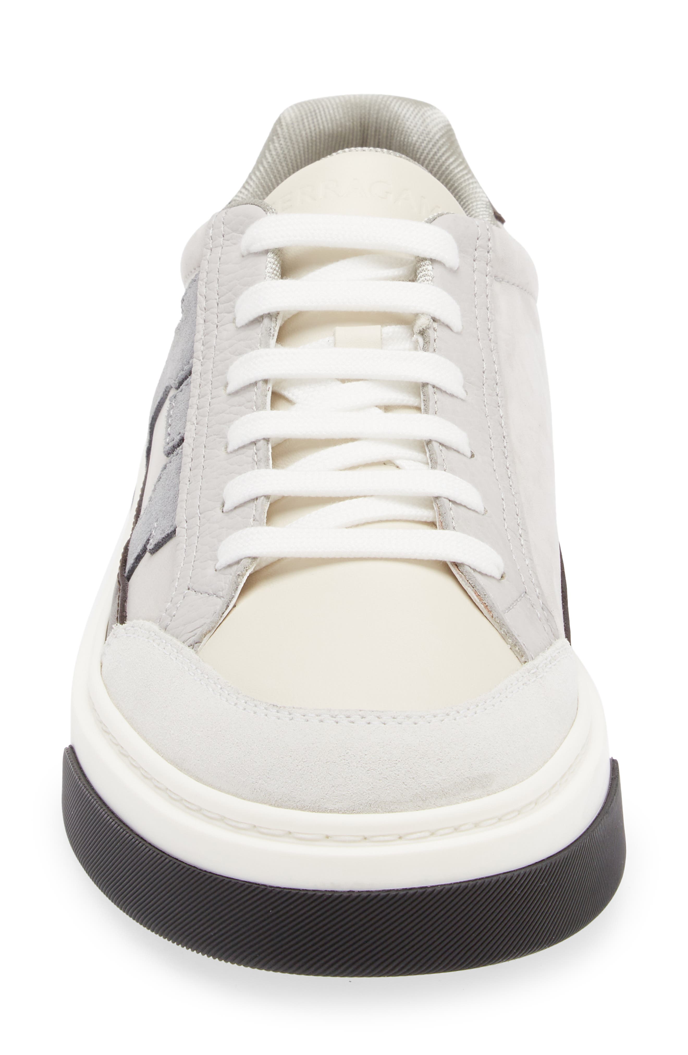 FERRAGAMO Cassina Gancio Low Top Sneaker, Alternate, color, Bianco 511 Mascarpone Cloud