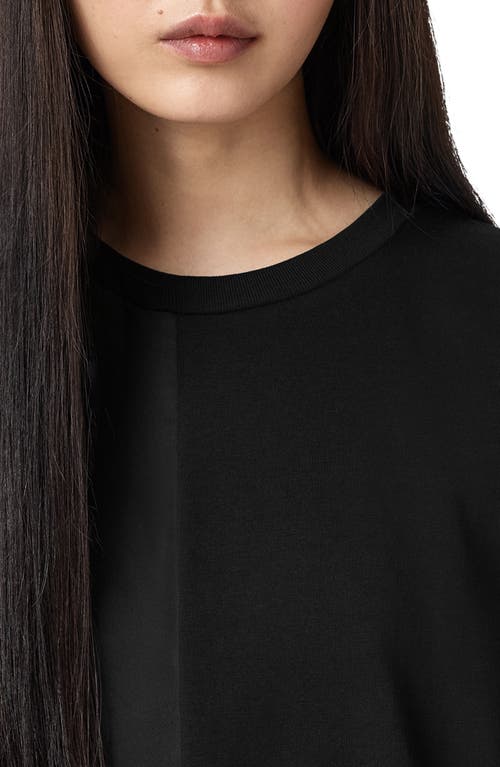 Allsaints Lenny Oversize Lace Trim Cotton T-shirt In Black