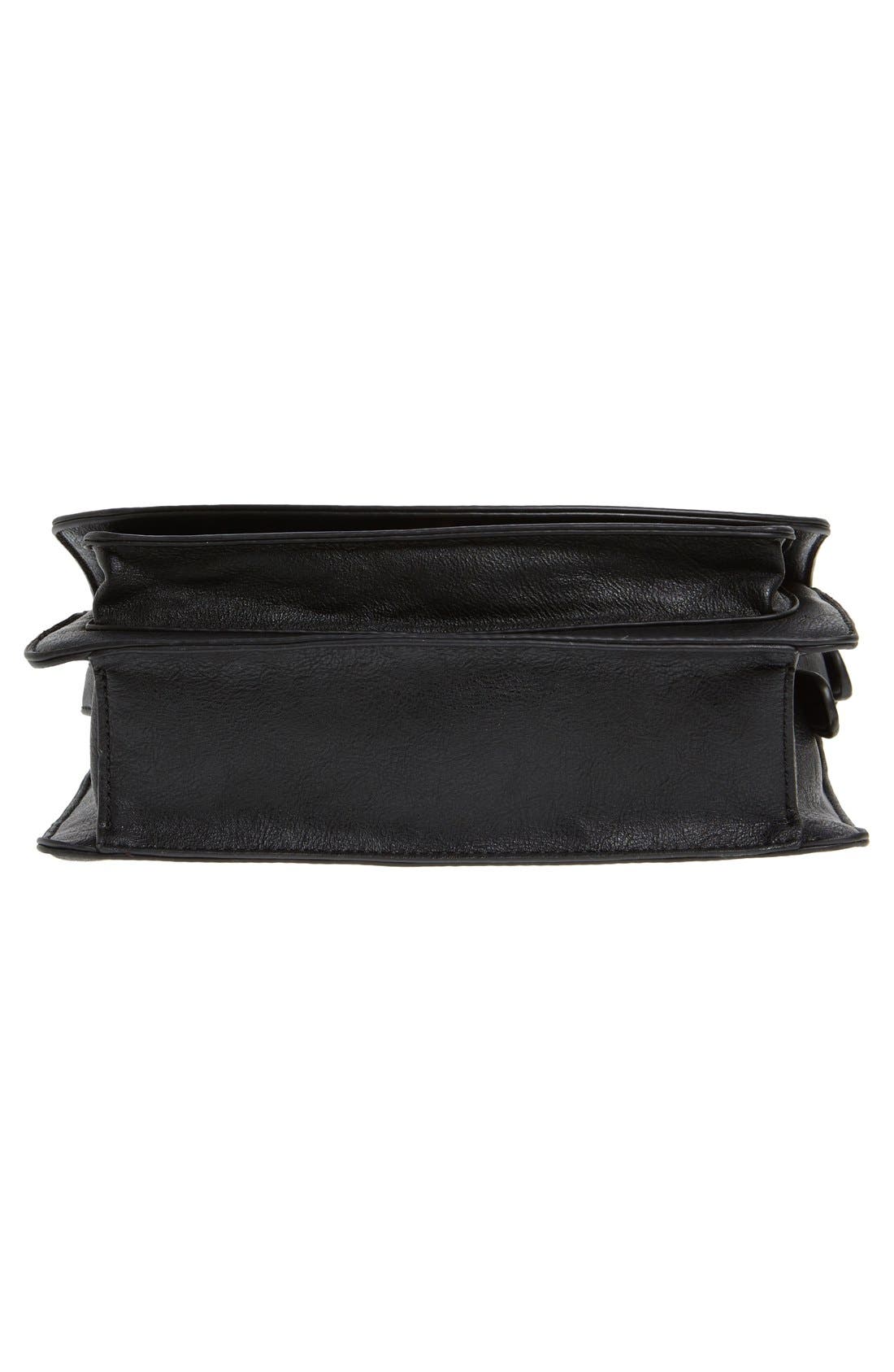 'Michelle' Faux Leather Crossbody Bag, Alternate, color, BLACK