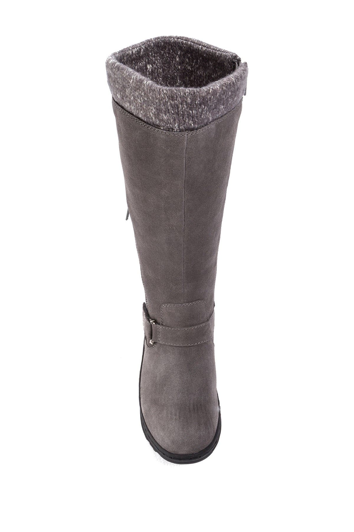 Adele Tall Water Resistant Faux Shearling Boot, Alternate, color, GUNMETAL