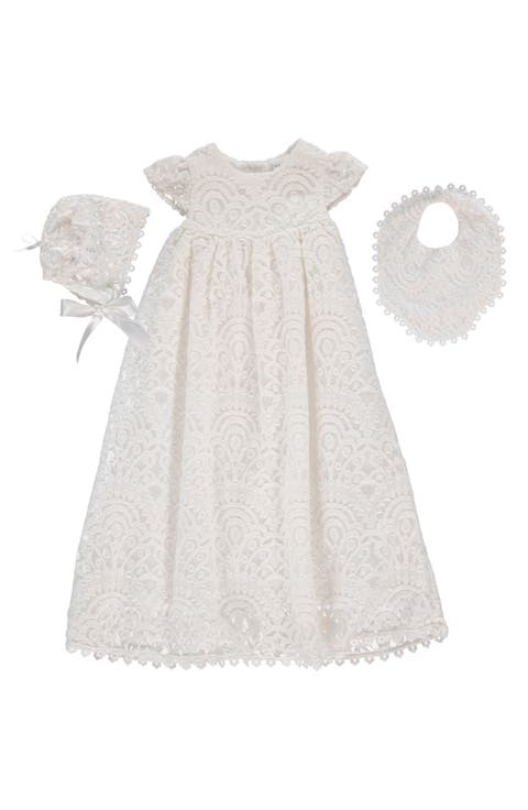 4-Piece All Lace Christening Set with Bonnet & Bib (Baby)
